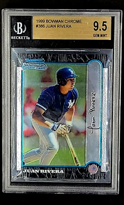 Bowman 1999 cromo #386 Juan Rivera radiocontrol novato New York Yankees BGS 9,5 gema como nuevo  Foto 1 de 4