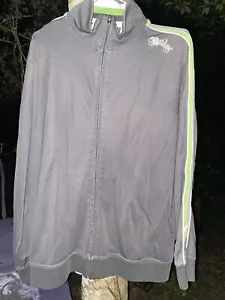 Billabong Men’s Track Jacket Size XL Green/White/Gray Full Zip Cotton Blend Logo - Picture 1 of 3
