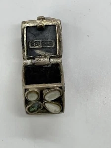 Vintage SUN WEST Solid STERLING SILVER PRAYER BOX PENDANT 925 Charm - Picture 1 of 4