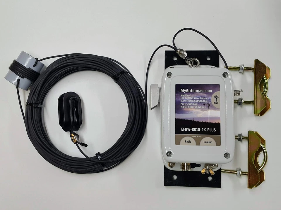 Antena de alimentación final EFHW-8010-2K+ 2000W 80-10m / ¡¡SIN NECESITA SINTONIZADOR!! / 130 pies de largo Foto 1 de 4