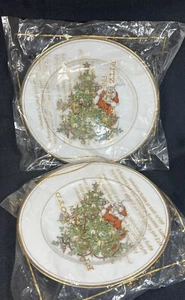 Vintage 1978 New Old Stock Sealed Fitz & Floyd St. Nicholas Salad Plates 7.5” - Picture 1 of 13