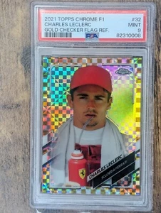 2021 Topps Chrome F1 Charles Leclerc #32 Gold Checker Flag /50 - Picture 1 of 2
