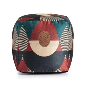 Anji Mountain Pouf 18 in. x 18 in. x 18 in. Polyester Material in Multicolor - Picture 1 of 6