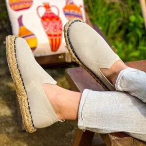 Chekich CH305 Men's Espadrilles, Canvas Fashion Shoes Beige - Picture 1 of 6