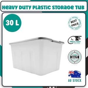 Large Storage Box Heavy Duty Plastic Tub Stackable Lid Organiser Containers Box* - Picture 1 of 6