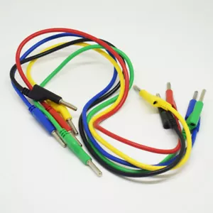 1 juego de 5 colores 50 cm silicona alto voltaje doble 4 mm enchufe plátano cable de prueba - Imagen 1 de 2