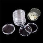 10Pcs 50mm Clear Round Cases Coin Storage Capsules Holder Round Plastic Cas  Ht