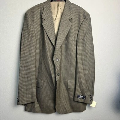 John Weitz 100% Wool Blazer Houndstooth Sport Coat Blazer Career Jacket 42L - Image 1 of 4