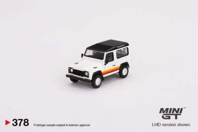 Mini GT Land Rover Defender 90 Wagon White (LHD) 1/64 Scale