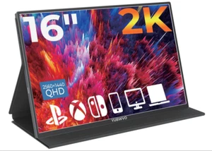 2K-16'' Portable Monitor External Portable Monitor For Laptop,PC,Mac,Phone,Xbox~ - Afbeelding 1 van 20