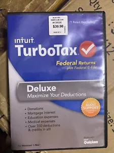 Intuit Turbotax Deluxe 2013 Federal Returns Plus E-File Turbo Tax PC/MAC - Picture 1 of 3