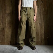 Men's Military Vintage 1950s French Army M47 Combat Heavy Khaki Trousers Size 32