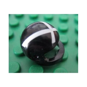 LEGO - Minifig, Helmet Motorcycle with White 'X' Pattern - Black (Racer X) - Picture 1 of 1