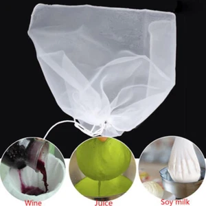Reusable Nylon Mesh Food Strainer Filter Bag for Nut Milk Coffee Liquid Wine - Picture 1 of 16