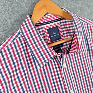 Crew Clothing Shirt Mens XXL Red White Blue Check Long Sleeve Regular Fit Cotton - Picture 1 of 12