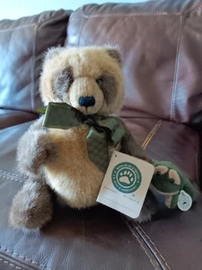 Boyds Bears & Friends Bandit Bushytail Raccoon Green Ribbon w/Frog Vintage New - Bild 1 von 5