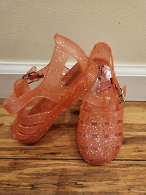 Baby Gap Orange sparkly Jelly Sandals Toddler Girls Size 9 - Image 1 of 2