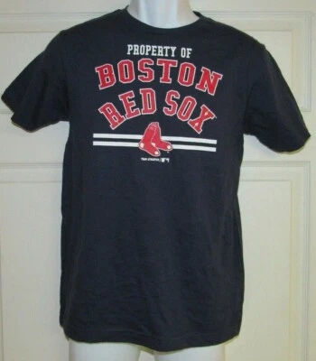 Boston Red Sox MLB Boys Baseball Navy Blue T-Shirt Size Large 10/12 - Imagem 1 de 4