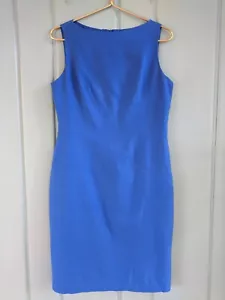 David Meister Womens 8 Medium Sheath Dress Blue Stretch Career Work No Slit USA - Picture 1 of 12