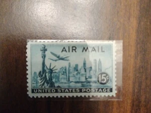 Correo aéreo de Estados Unidos 1946 15c New York Skyline Scott C35 como nuevo en muy buen estado nh - Imagen 1 de 1