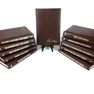 Louis L'Amour Collection Lot x 11 Bantam Padded Leatherette Hardcover Set 1980s - Imagen 1 de 19