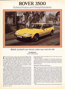 1976 ROVER 3500 ~ NICE ORIGINAL 3-PAGE ROAD TEST / ARTICLE / AD - Imagen 1 de 1