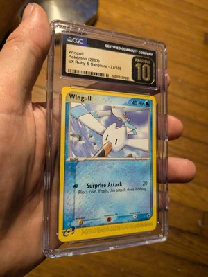 (POP 7) CGC 10 PRISTINE 2003 Pokemon EX Ruby Sapphire Wingull 77/109 Card - Image 1 of 4
