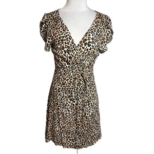 Anthropologie velvet graham & spencer leopard print wrap dress Sz S - Picture 1 of 6