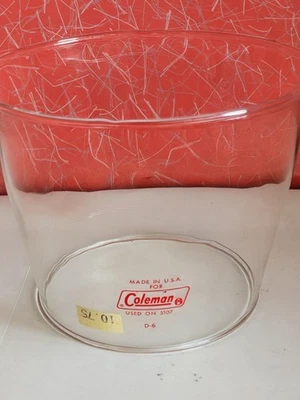 True Vintage NOS OEM Coleman Replacement Red Letter Pyrex Glass Globe 5107 USA - Image 1 of 4