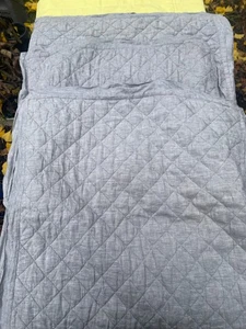 3 Pottery Barn Belgian Flax Linen Diamond Quilted KING Shams Soft Gray Set Lot - Picture 1 of 4