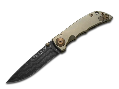 Spartan Blades Harsey 文件夹 3.25 SF10DMBZ 钛大马士革钢口袋刀 — 第 1/2 张图片