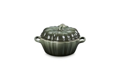 Le Creuset Mini Pumpkin Cocotte 350ml Thyme Halloween Design Microwave Dish - Image 1 of 4
