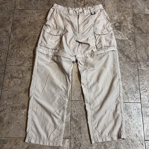 Columbia Pants Mens M Tan PFG Cargo Convertible Straight Hiking Outdoor Nylon - Picture 1 of 6