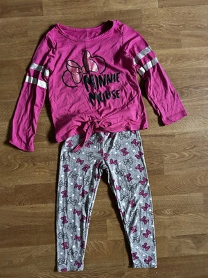 Minnie Mouse Rosa y Gris Manga Larga + Conjunto Legging para Niñas 4T - Imagen 1 de 3