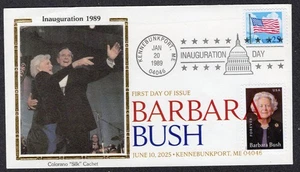 2025/1989 Barbara Bush FDC/George H.W. Bush Inaugural - Colorano DCP DUAL TD201 - Picture 1 of 1