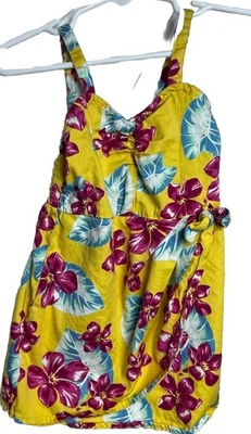 Genuine Kids Osh Kosh Sundress Tropical Hawaiian 2T Cotton Yellow - Image 1 of 4