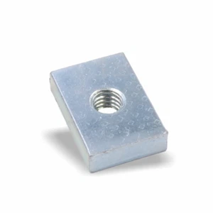 Nutenstein | Gewindeplatte 22x15x5 mm M6 Gewinde mittig | Stahl St37K galvanisch - Bild 1 von 2