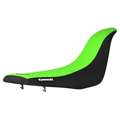 Cubierta de asiento Kawasaki KFX 700 2004-2009 NEGRO/VERDE FLO estándar #231 logotipo Foto 1 de 4
