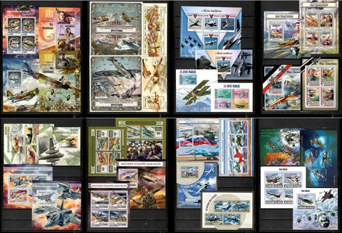 Aircrafts / Military planes aviation Collection 61 sheets MNH Mi.CV736€ #CNA104 Cover