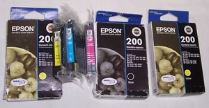 6 x Epson genuino 200 cartuchos negro, cian, mag, amarillo - WF-2540,2530,XP-400+ - Imagen 1 de 1