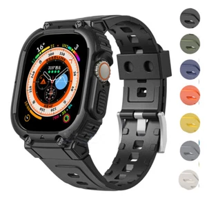 Strap+Case Bracelet For Apple Watch Series Ultra 8 7 6 5 4 SE TPU iWatch Rugged - Bild 1 von 15