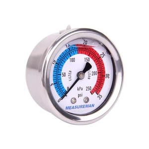 2" Dial Size, Liquid Filled Pool Filter Pressure Gauge, 304 Stainless - Picture 1 of 5