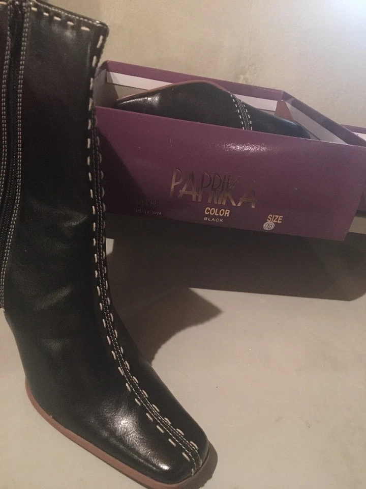 Paprika Uptown Black Heel Boots(Size10) - Image 1 of 4