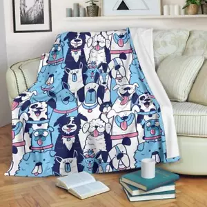 Dog Blanket Throw Fleece Cozy Couch Plush Adult Kid Sofa Bedding Gift - Picture 1 of 5