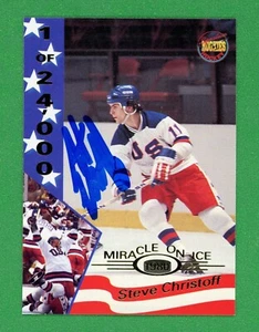 Steve Christoff Miracle On Ice 1980 USA Olympia Gold Hockey signierte Karte E26914 - Bild 1 von 1