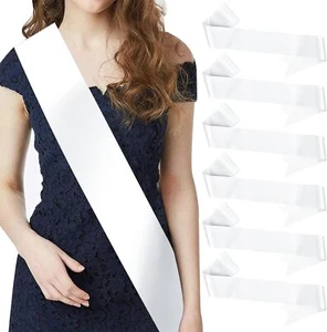 CIEHER 6 Pack Sashes Black Sash Blank Satin Bridesmaid Custom - Picture 1 of 8