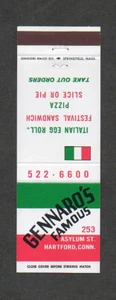 Gennaro's Famous Italian Restaurant Hartford CT Unused Vintage Matchbook Cover - Picture 1 of 1