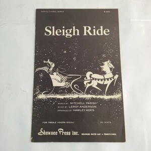 Sleigh Ride For Mixed Voices SATB 1962 Sheet Music Shawnee Press Vtg Retro Art - Picture 1 of 7