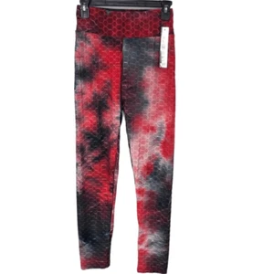 XJ Boost Tie Dye Tik Tok Booty Leggings Red,  Black Size XL / Extra Large - NEW - Picture 1 of 3
