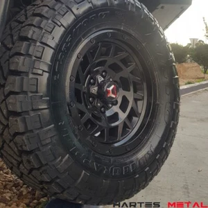 17" Wheels Fits ISUZU DMAX MUX Rims 17x8.5 HARTES METAL MONSTER Satin Black - Picture 1 of 12